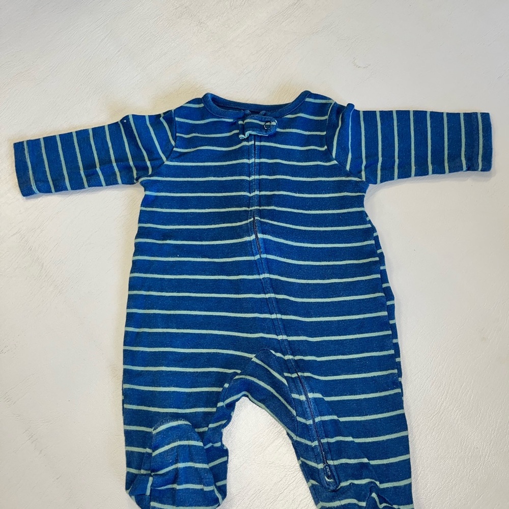 Carter's‎ Blue and White Striped Footie
